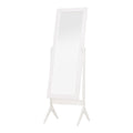 Miroir sur pied blanc réglable avec cadre rectangulaire
